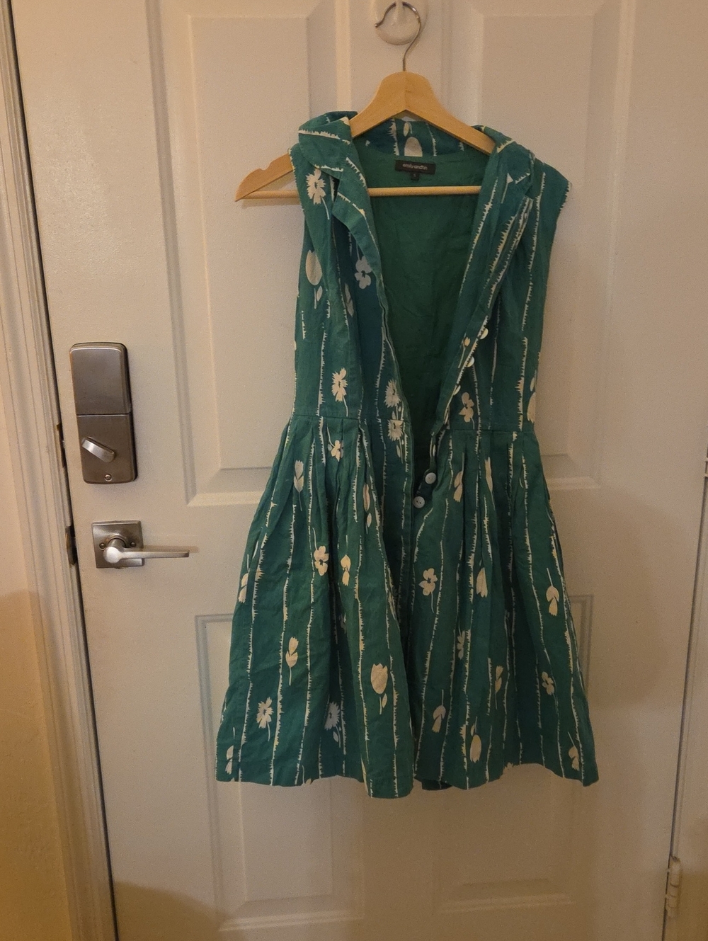 Emily & Finn Green Vintage Floral Button Down Dress